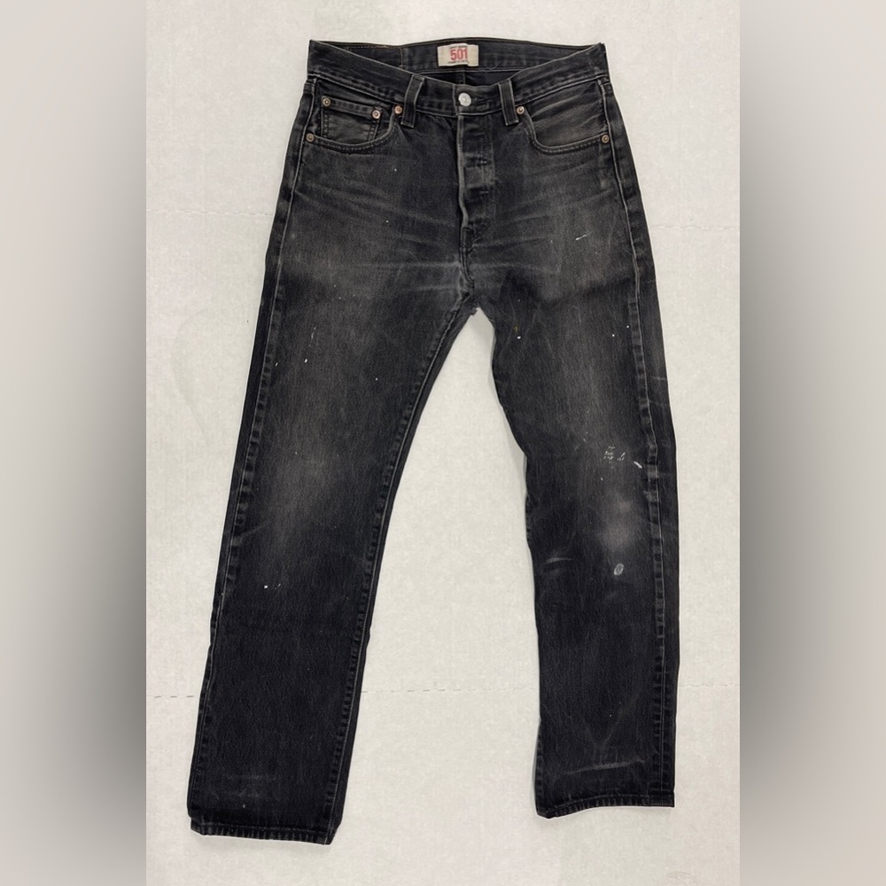 Vintage Levi’s Distressed Black 501 Straight Leg Button Up Jeans - W 30 L 32